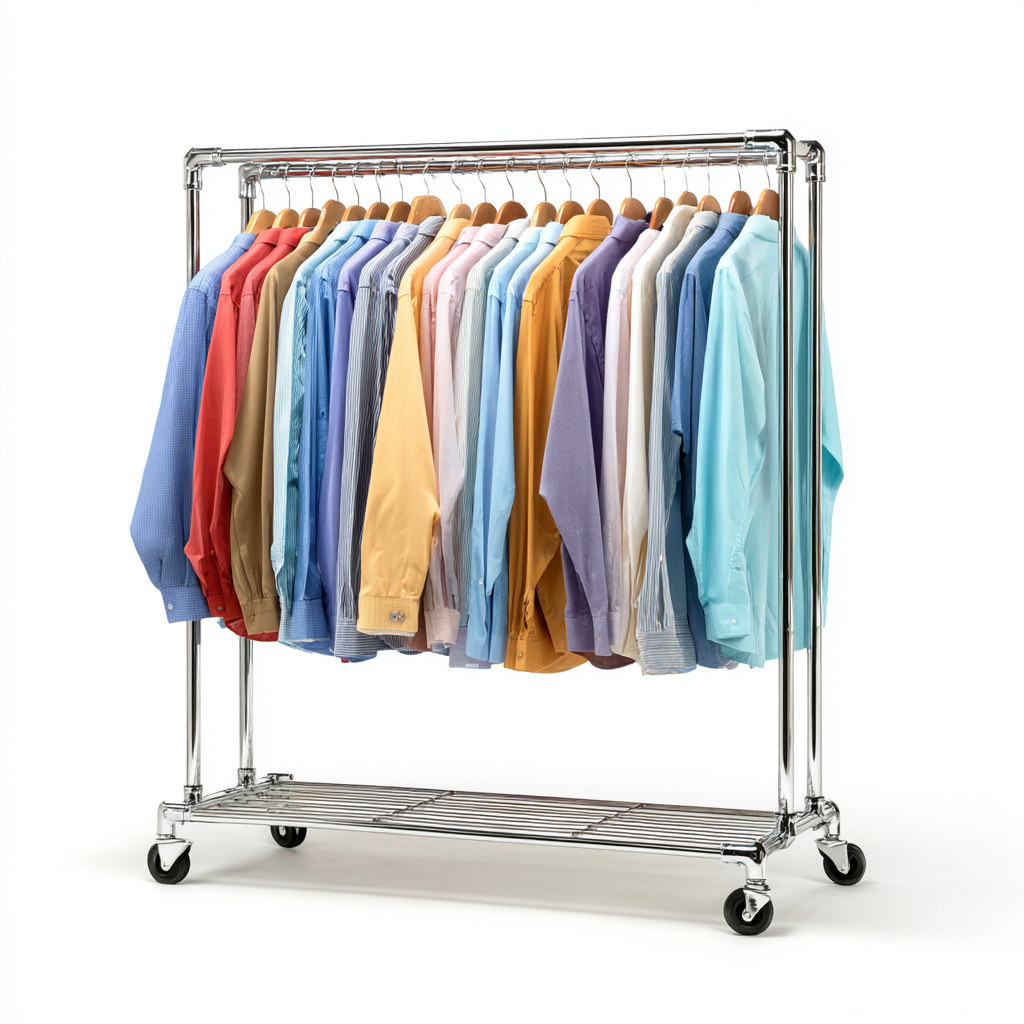 Adjustable Double Rail Rolling Garment Rack